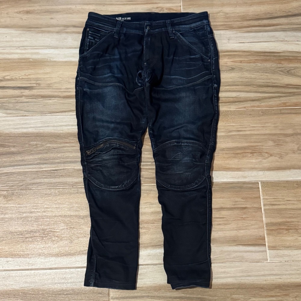 G-Star RAW 5620 3D Zip Knee Super Slim Jeans Dark Wash Indigo 32x32 D01252-5245